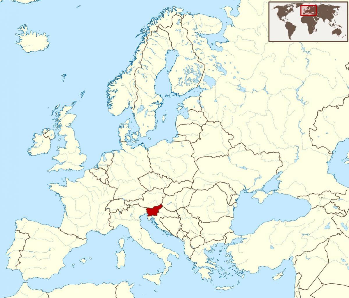 اسلوونی محل بر روی نقشه جهان