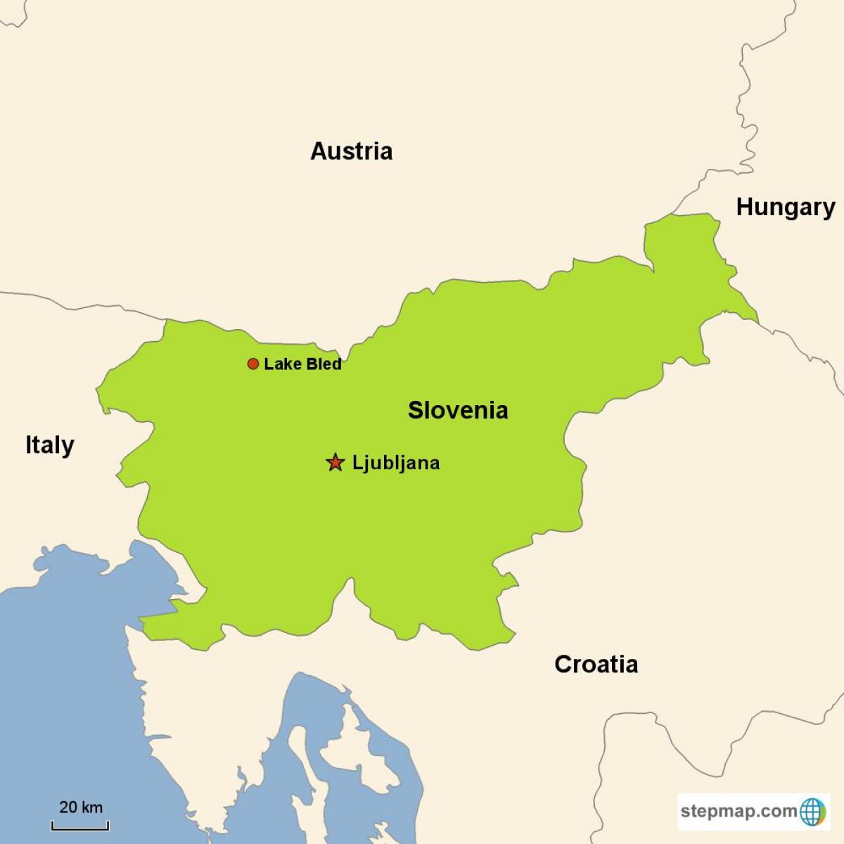 نقشه از لیوبلیانا اسلوونی