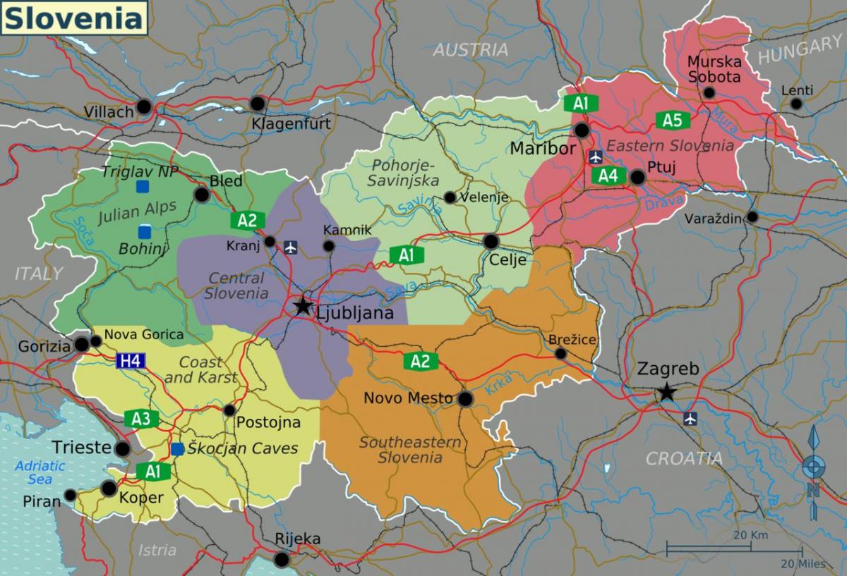 اسلوونی کشور, نقشه