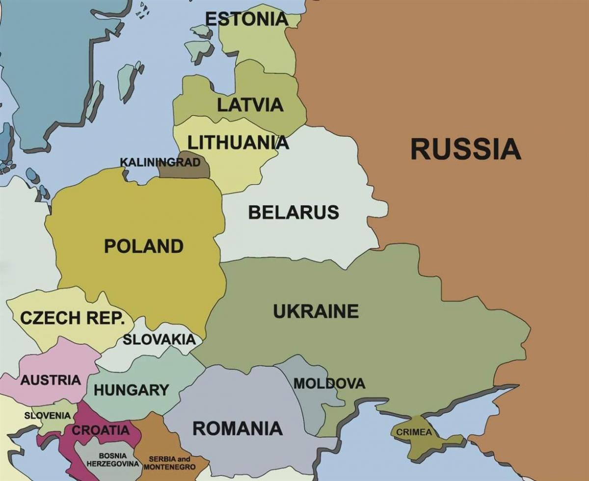 نقشه از اسلوونی و کشورهای همسایه